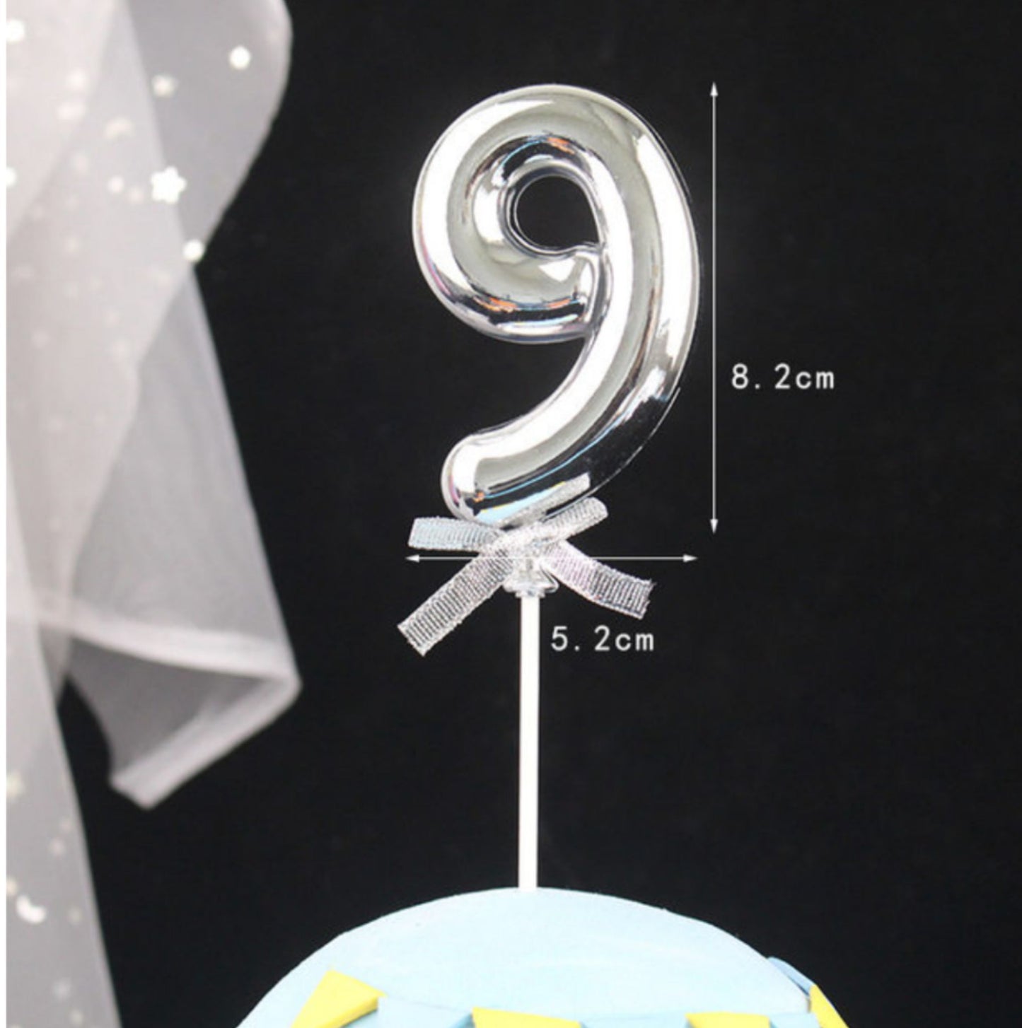 Silver Premium Number Topper 9