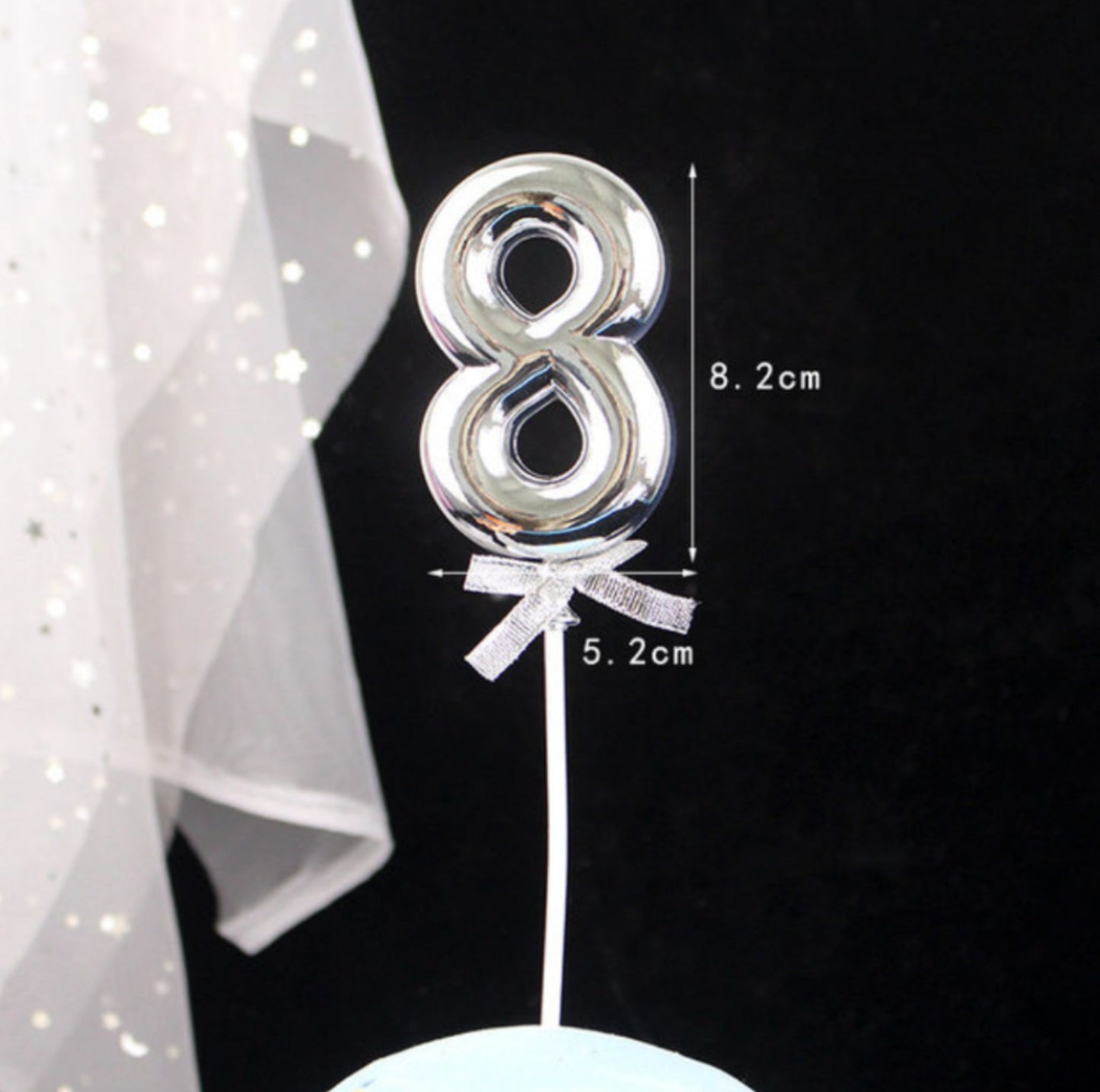 Silver Premium Number Topper 8