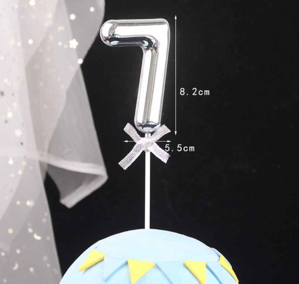 Silver Premium Number Topper 7