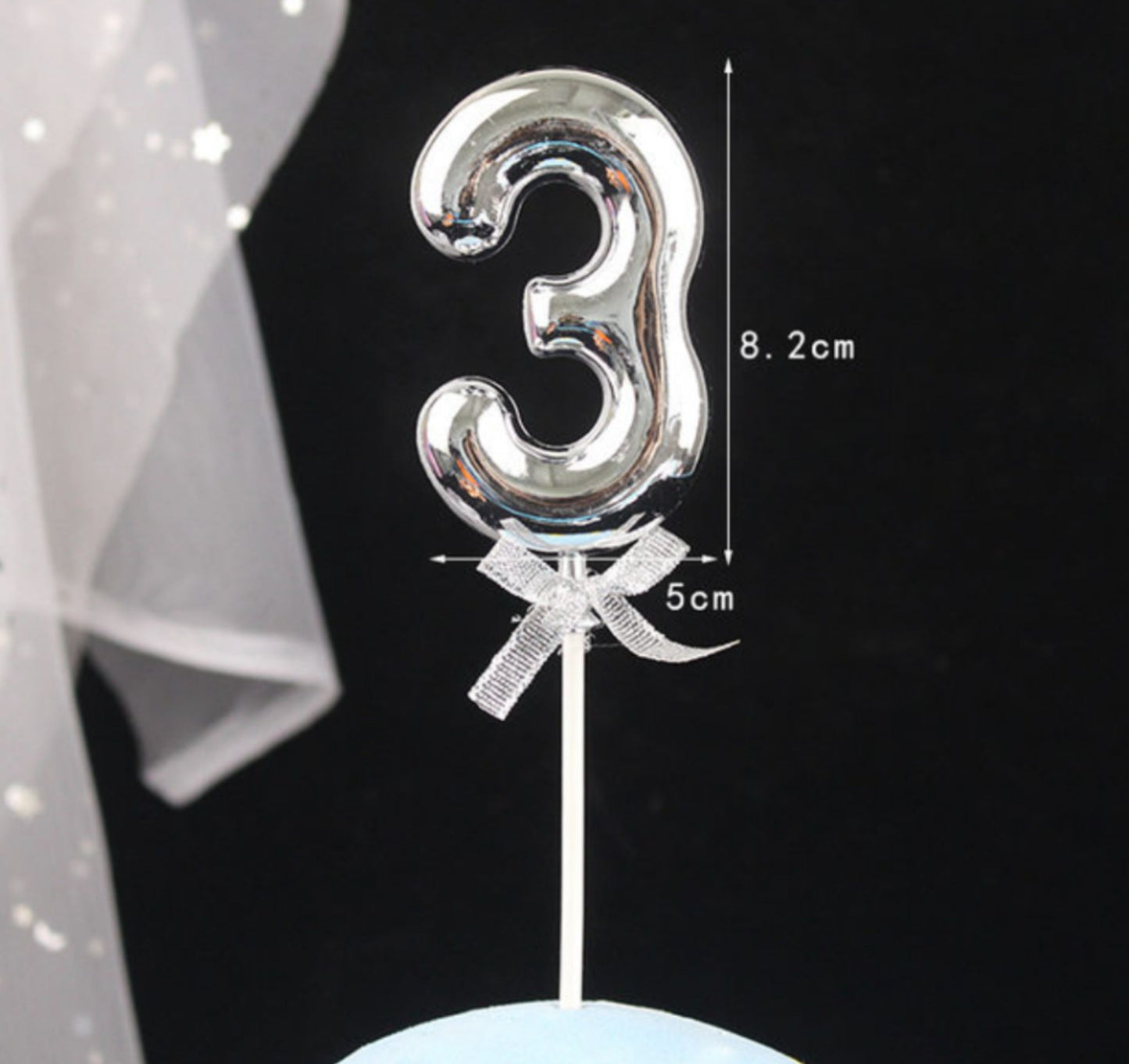 Silver Premium Number Topper 3