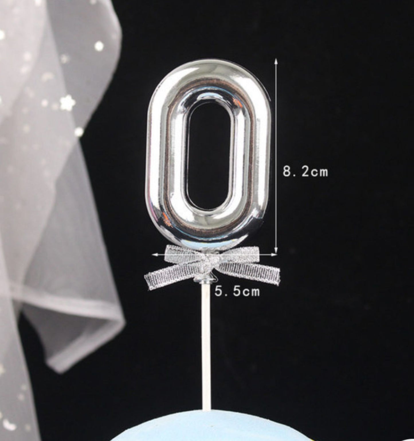 Silver Premium Number Topper 0