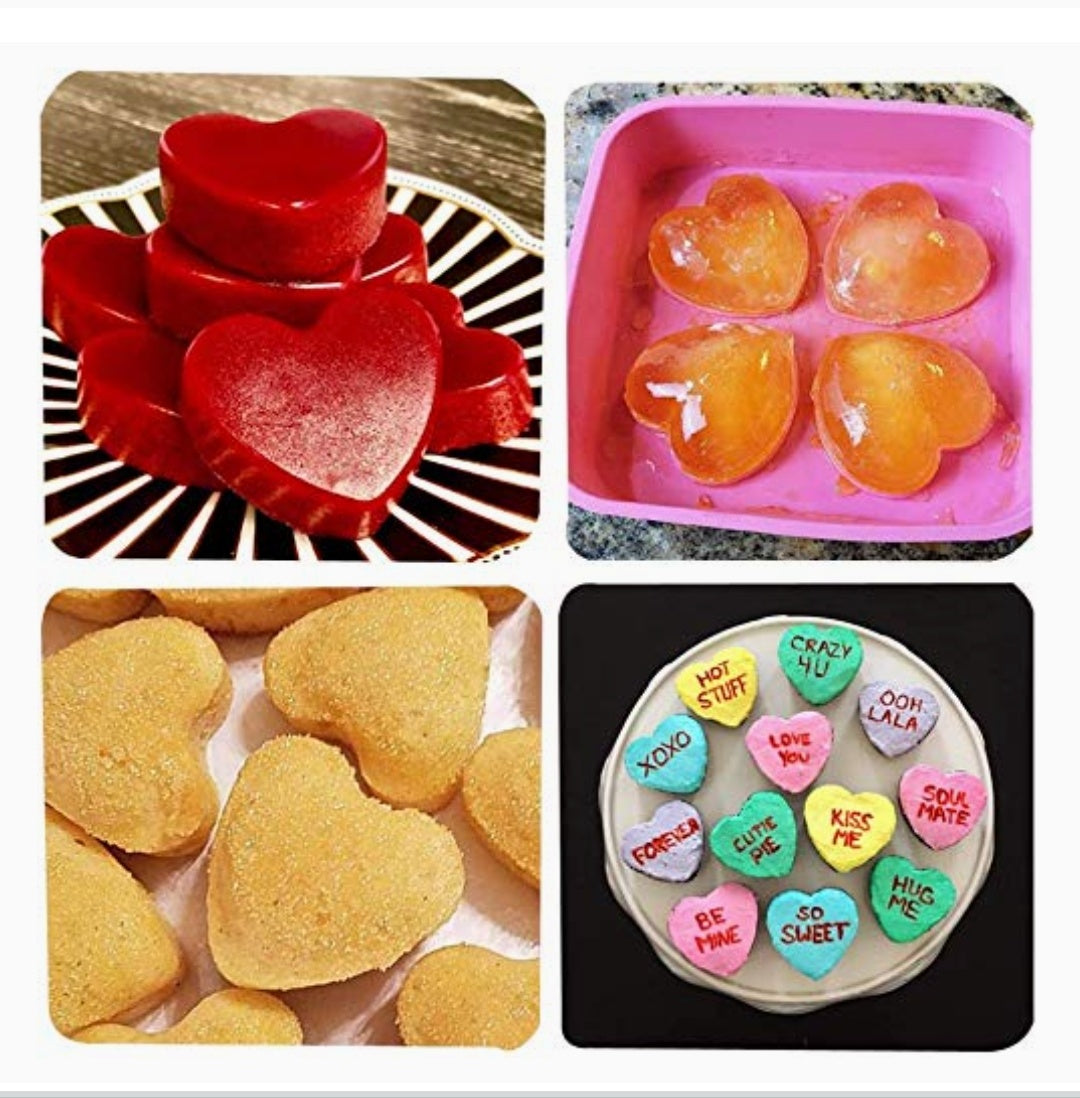 6 Cavity Heart Silicon Mould( Random Colour )