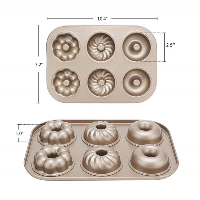 6 Cavity Floral design donuts Cake tin