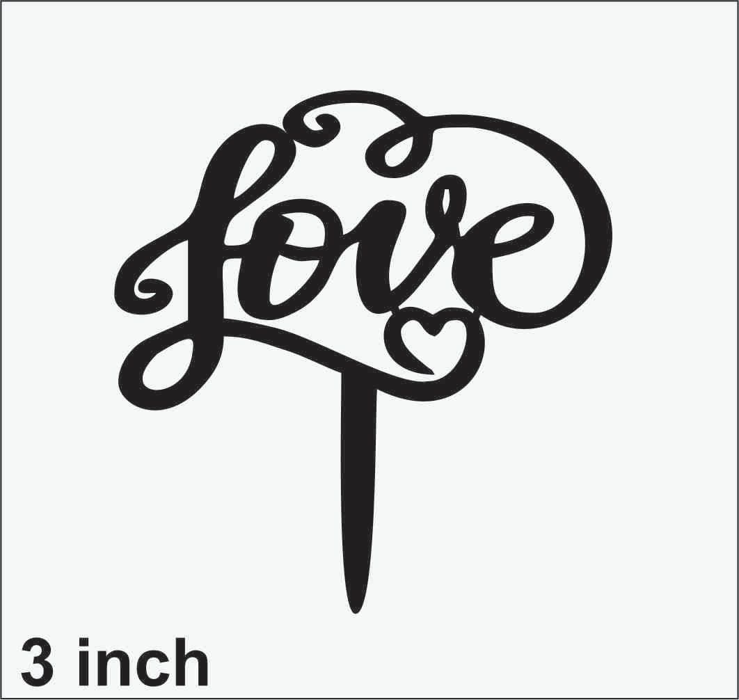 Acrylic Love 3 inch Topper