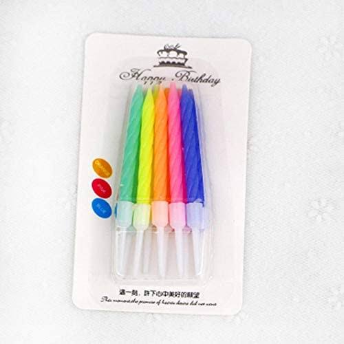 Small Colorfull Spiral Birthday Candle Pack of 10