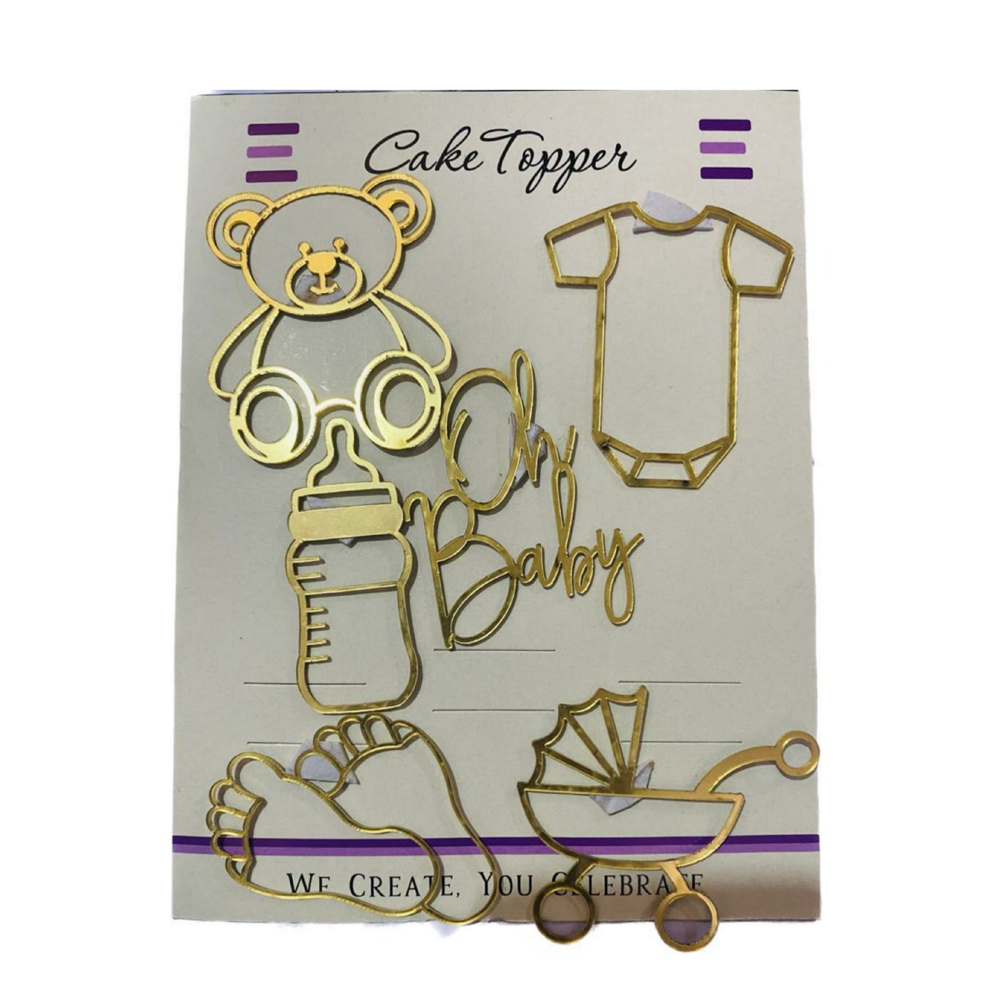 Baby Shower Acrylic Cake Topper Set RT00621