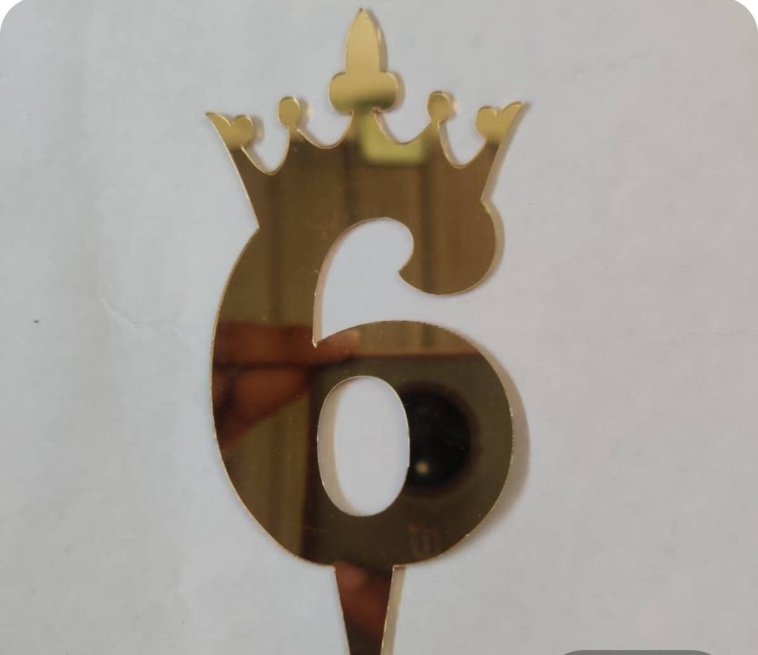 6 Number Acrylic Topper 5inch