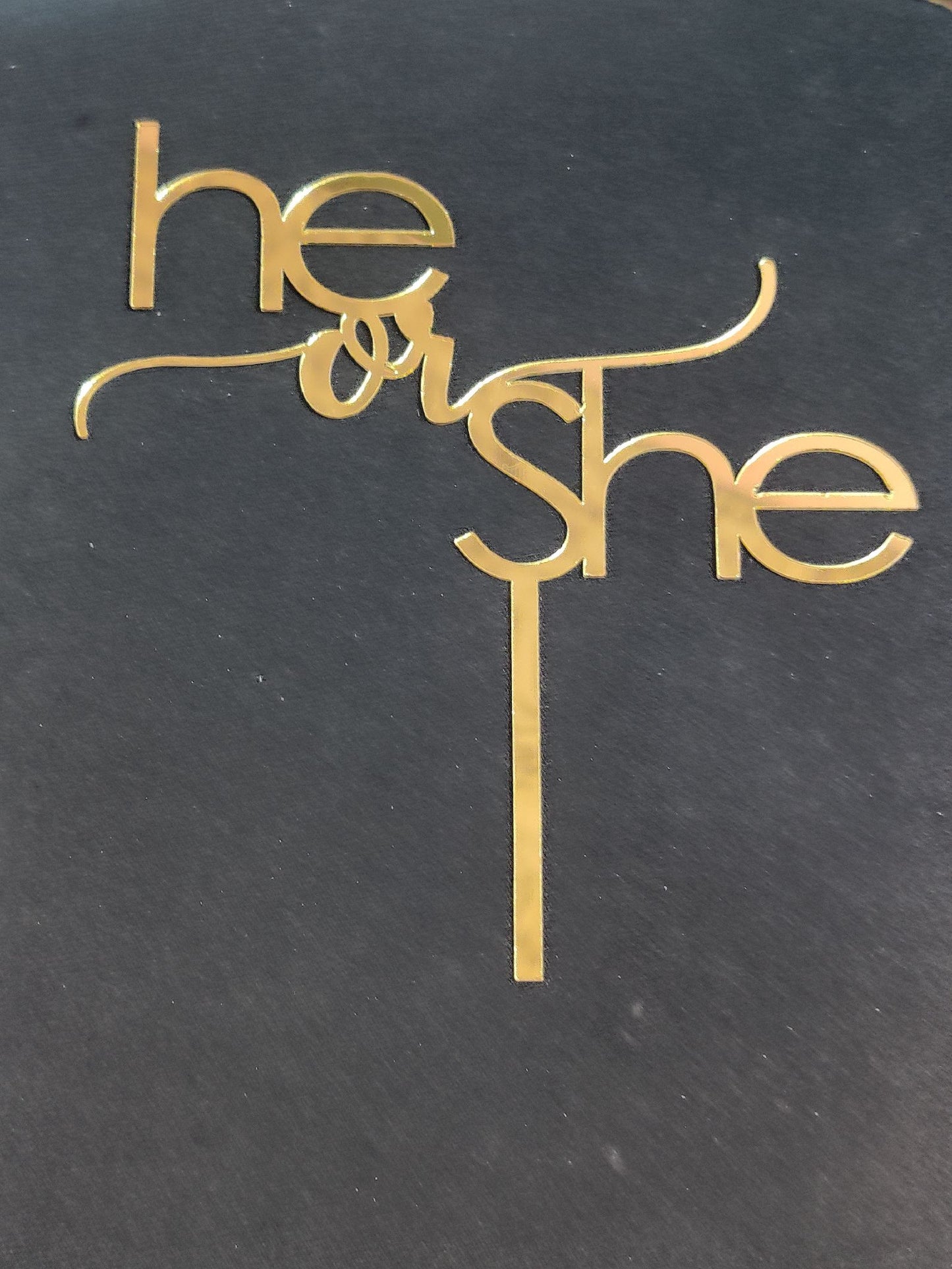 He & She Cake Acrylic Topper RT00649