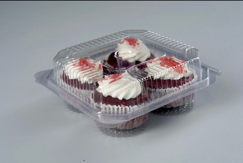 Oracle 4 Cavity Cupcake Box Cavity Size 2*2*2inch