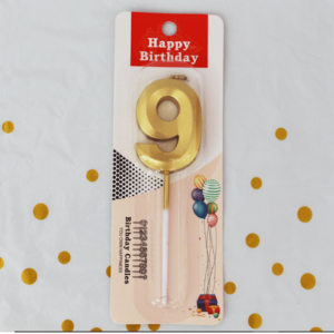 9 Number Gold Candle
Size - 4.5 inch