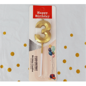 3 Number Gold Candle
Size - 4.5 inch