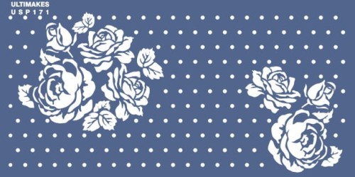 Ultimakes Premium Quality Flower Design Stencil size - 12*6 ( Approx)