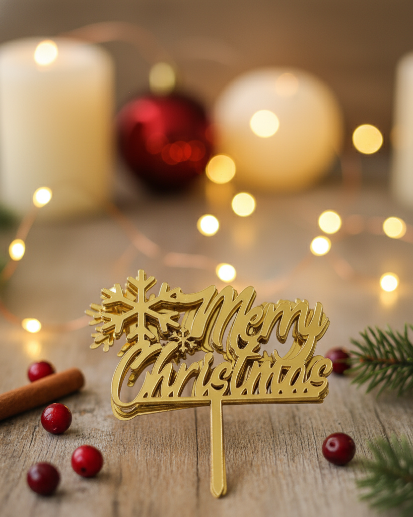 Christmas Acrylic Topper Pack Of 10 Size 3 inch