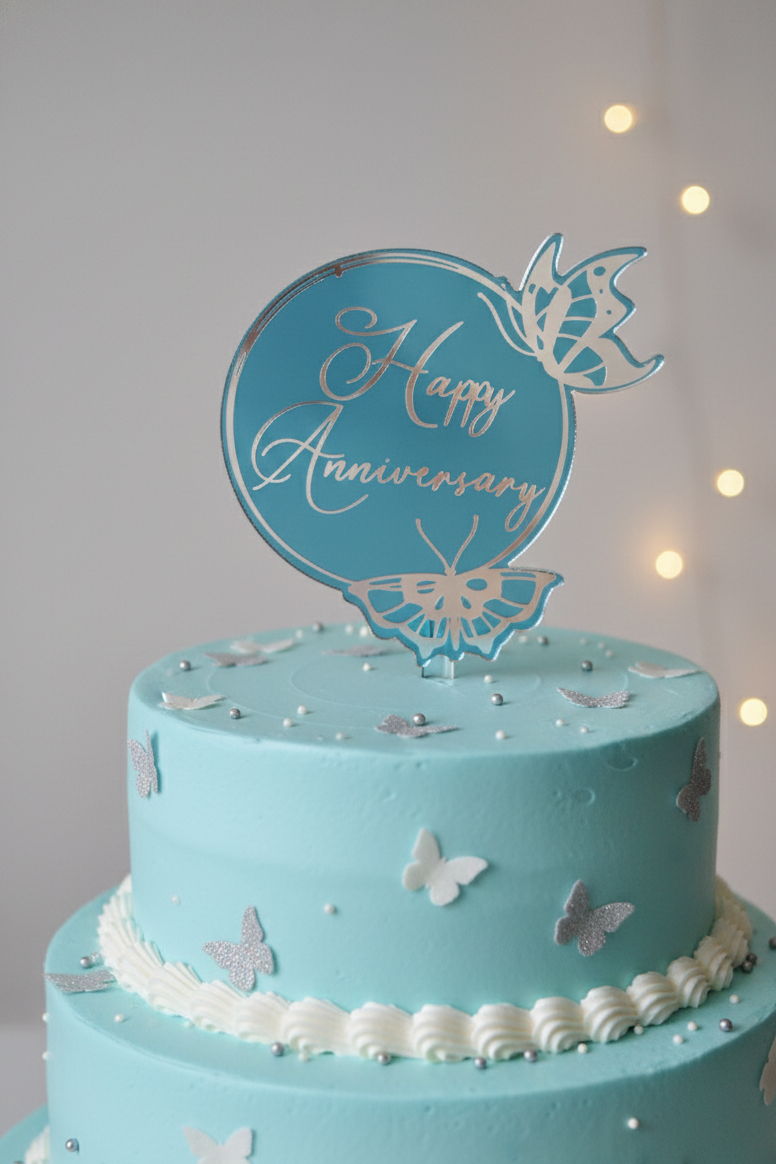 Happy  Anniversary Round Tag Pack Of 5 Size 2 Inch