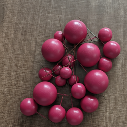 Maroon mix size faux balls pack of 20