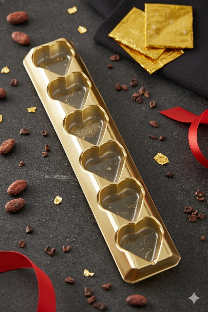 Heart shape Chocolate tray 6 cavity pack of 10