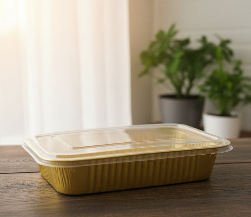 Golden aluminum foil food container