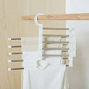 Moxstar 5 in 1 Stainless Steel Foldable Hangers for Clothes