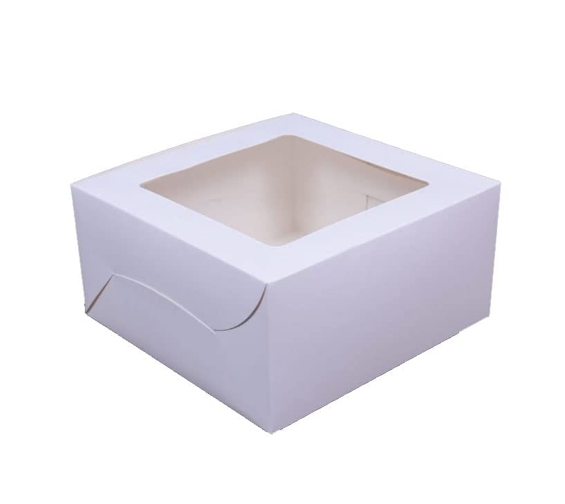 1 Pound Window cake box White Size -  8x 8x5 inch