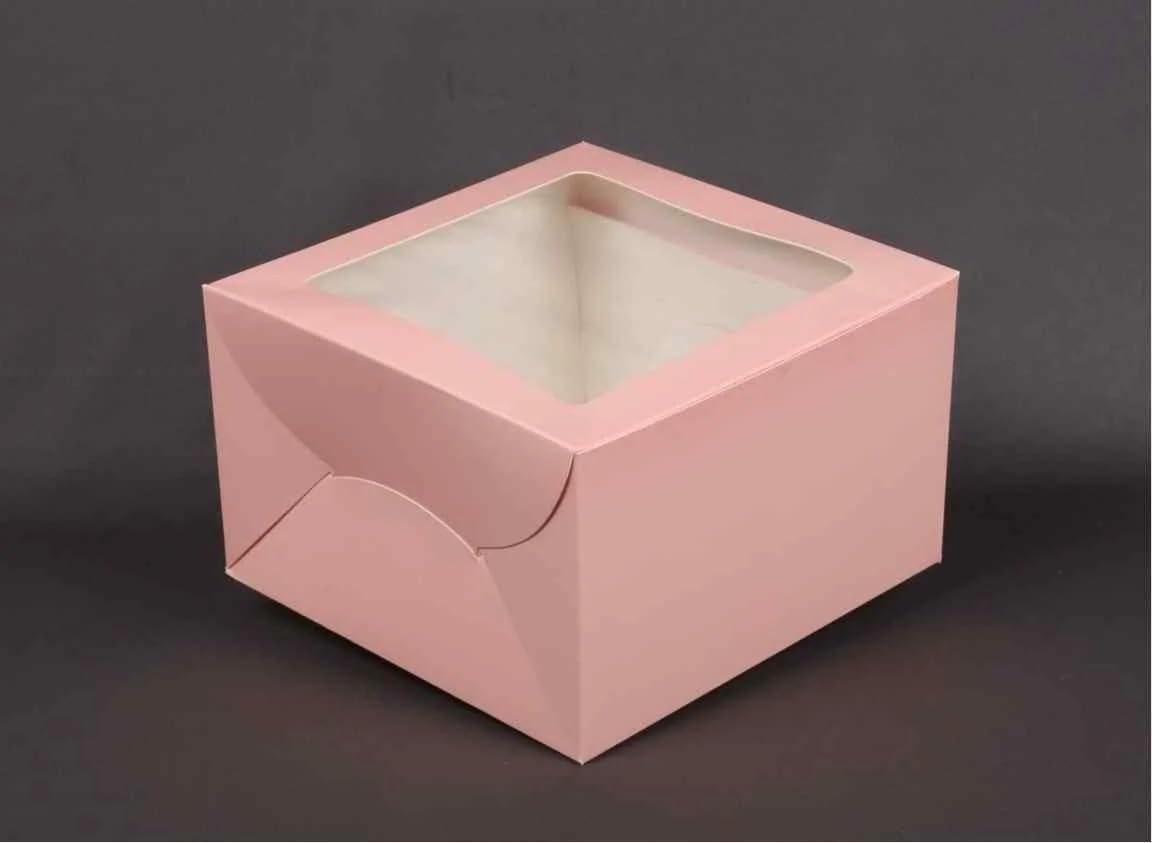 2 Pound Window Cake Box Peach 10 ×10×5 (Pack of 10)