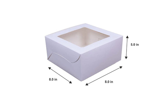 1 Pound Window cake box White Size -  8x 8x5 inch