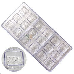 Square Water Drops Shape Poly Carbonate Chocolate Mould 18 Cavity