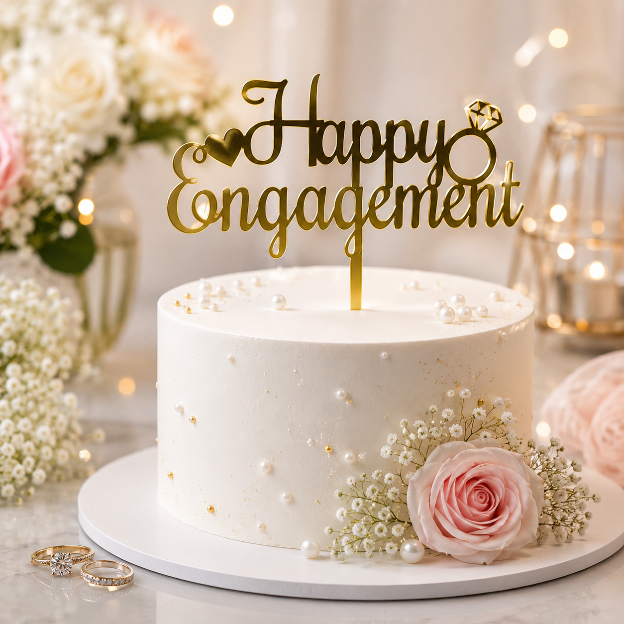 Happy Engagement Acrylic Topper RT00552