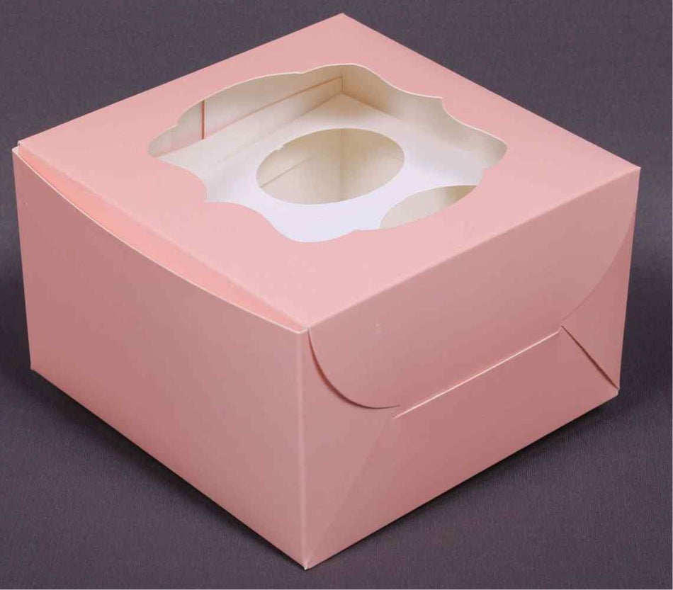 4 Pc Cupcake Box peach colour