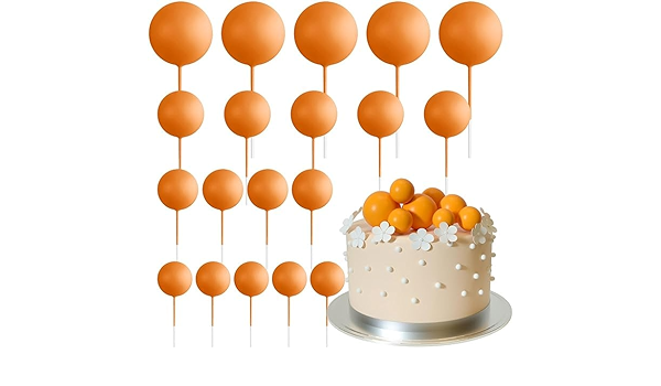 Mix Size Faux Balls Orange colour pack of 20