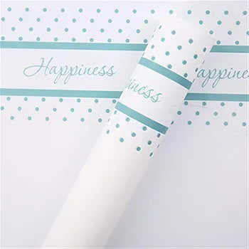 Flower Wrapping Paper White Blue Pack Of 5 Size - 22x21.5 inch