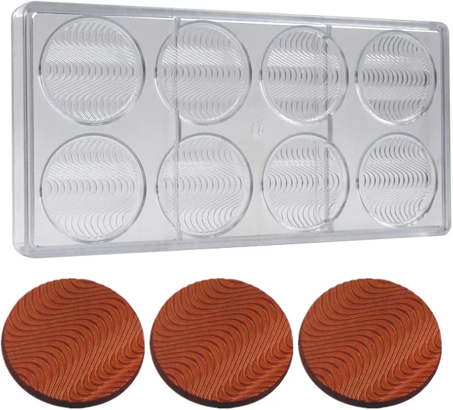 8-Cavity Round Polycarbonate Chocolate Mould
