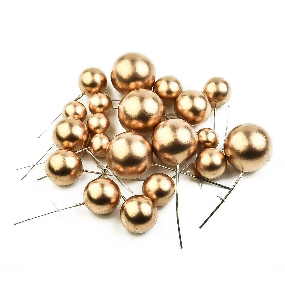 Mix Size Faux Balls Golden colour pack of 20