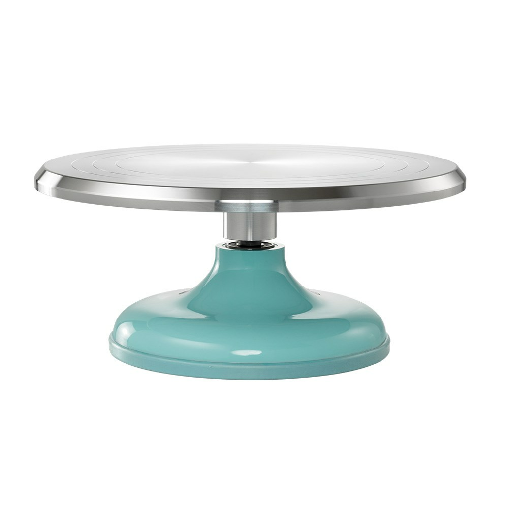 Steel Turntable/Rotating Cake Stand Heavy Duty with Bottom Grip (Random Color)