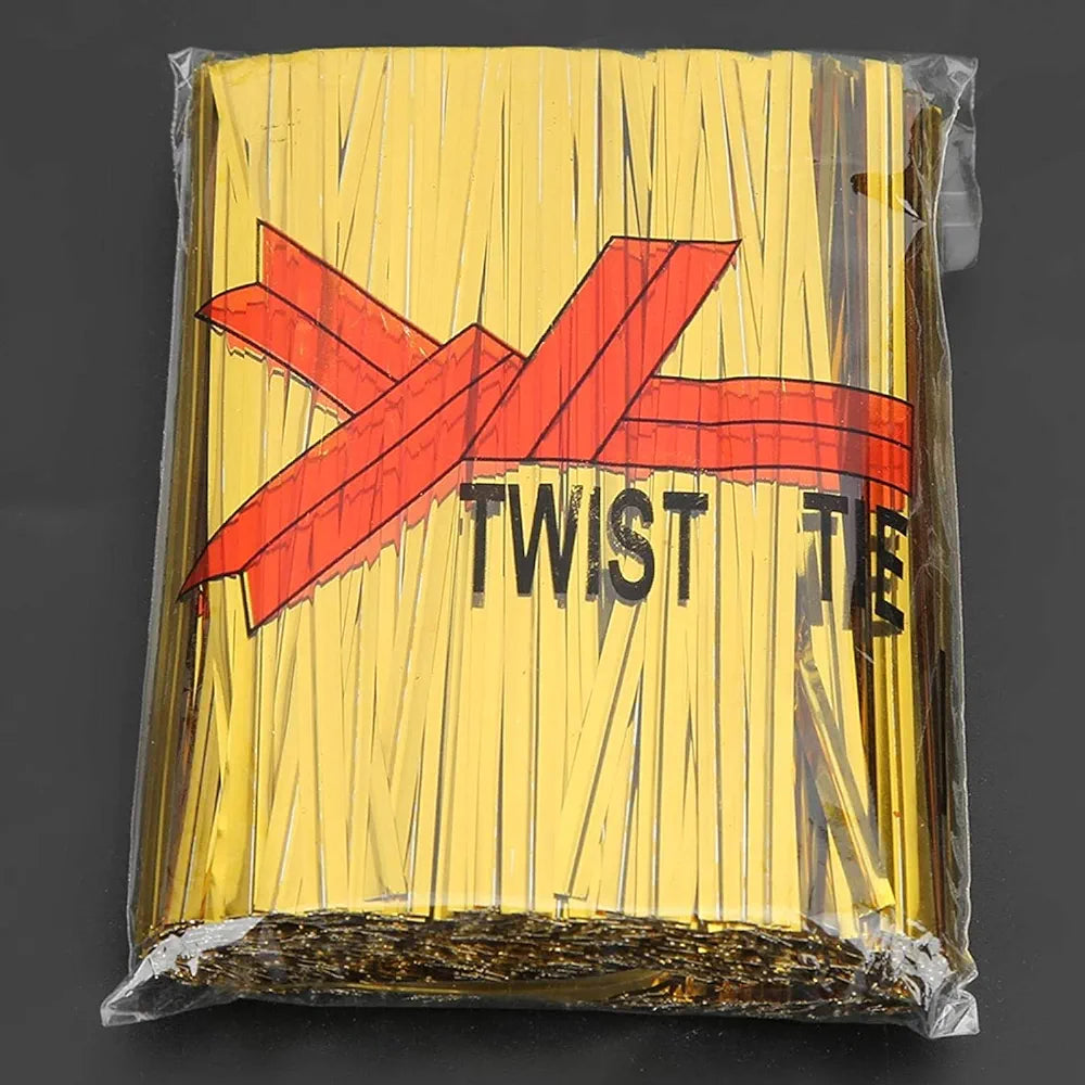 Twist tie Golden Approx 150