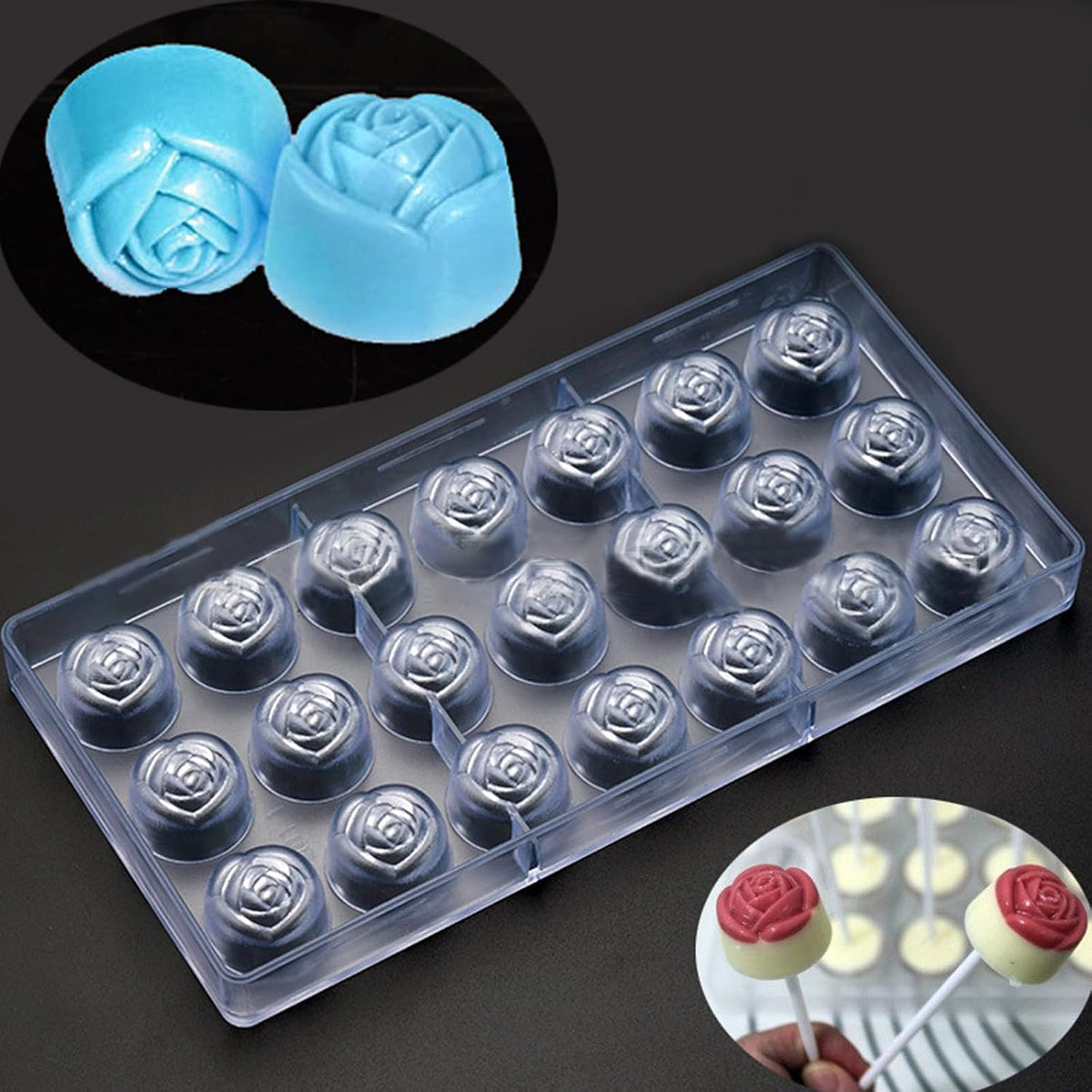 21 Cavity Rose Shape Polycarbonate Mould