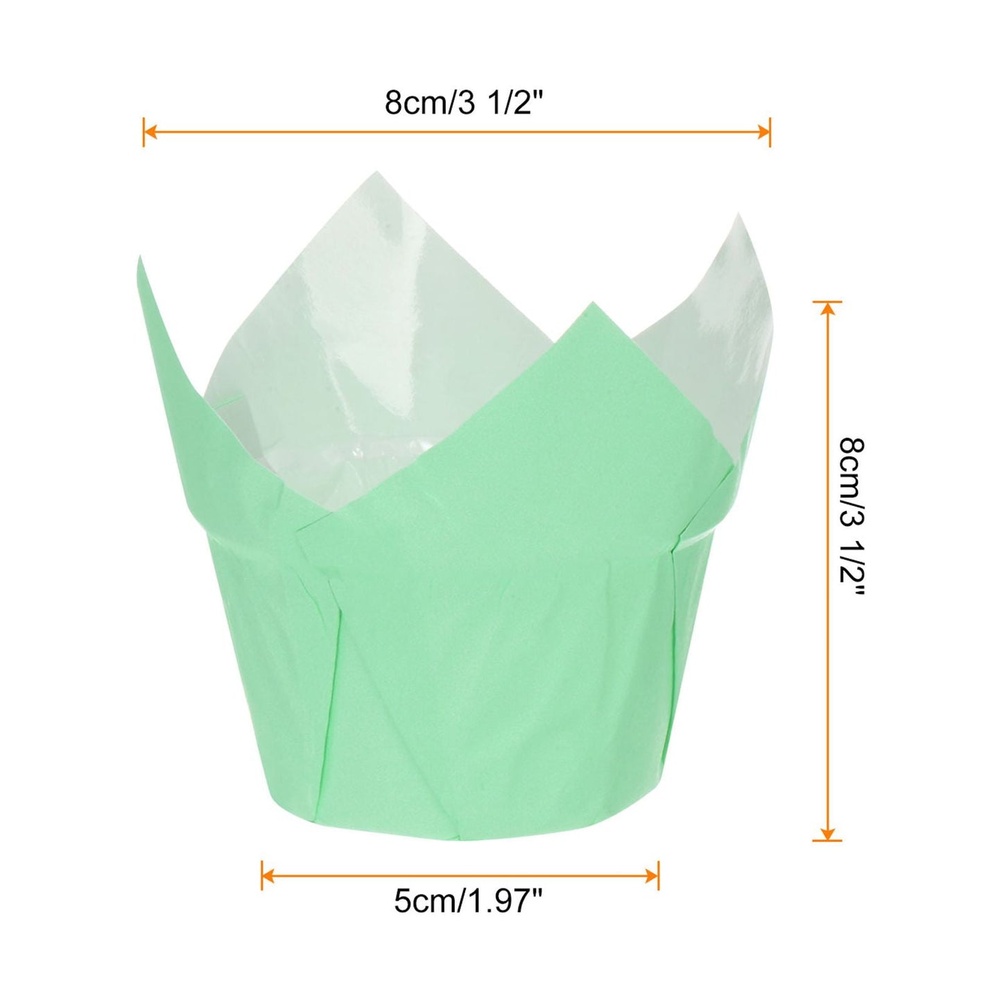 Bake and Serve Tulip Liner pack of 100 (Pastel Green colour)