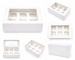 6 pc cupcake Box white Colour