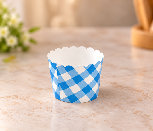 bake and serve Blue And White Cupcake Liner 3 Inch Pack Of 50