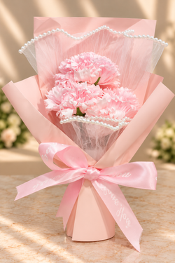 Artificial Flower Bouquet with Decorative Wrapping & Ribbon