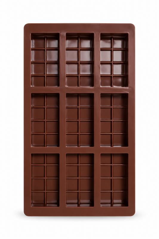 9 Cavity mini breakaway ,mini waffle , mini cadbury style Chocolate Bar Silicone Mould