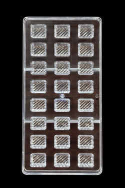 24 Cavity Square Design Polycarbonate Chocolate Mould