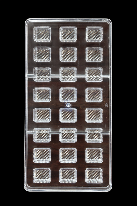 24 Cavity Square Design Polycarbonate Chocolate Mould