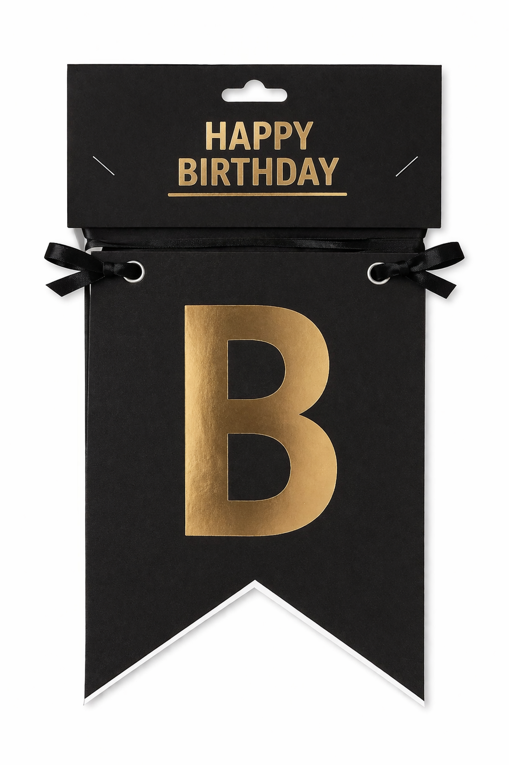 Black Happy Birthday Banner