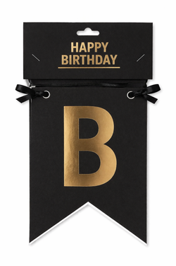 Black Happy Birthday Banner