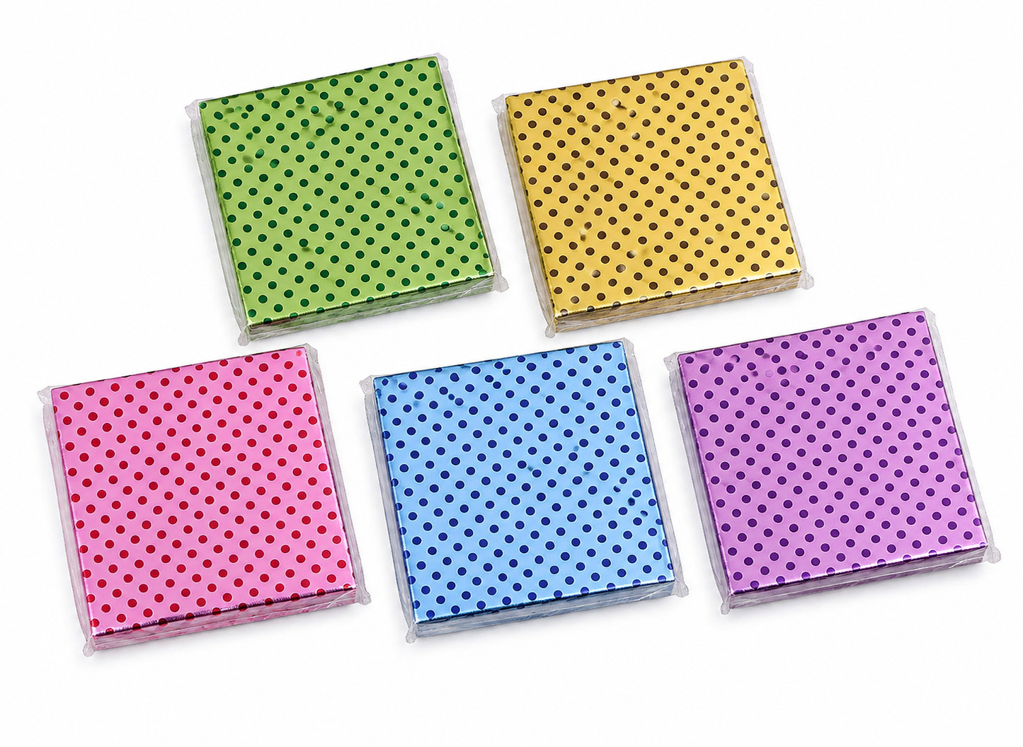 Decorative Polka Dot Chocolate Wrapping Foils Approx 200 Size - 3.5x3.5 inch (Random Colour)