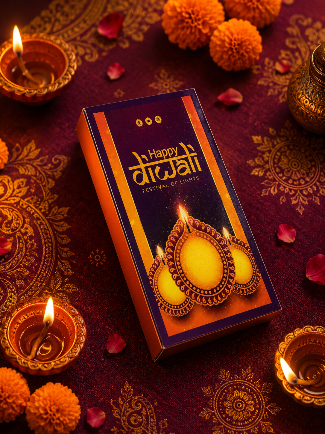 Diwali Bar Box Size - 6x3x1 inch pack of 10