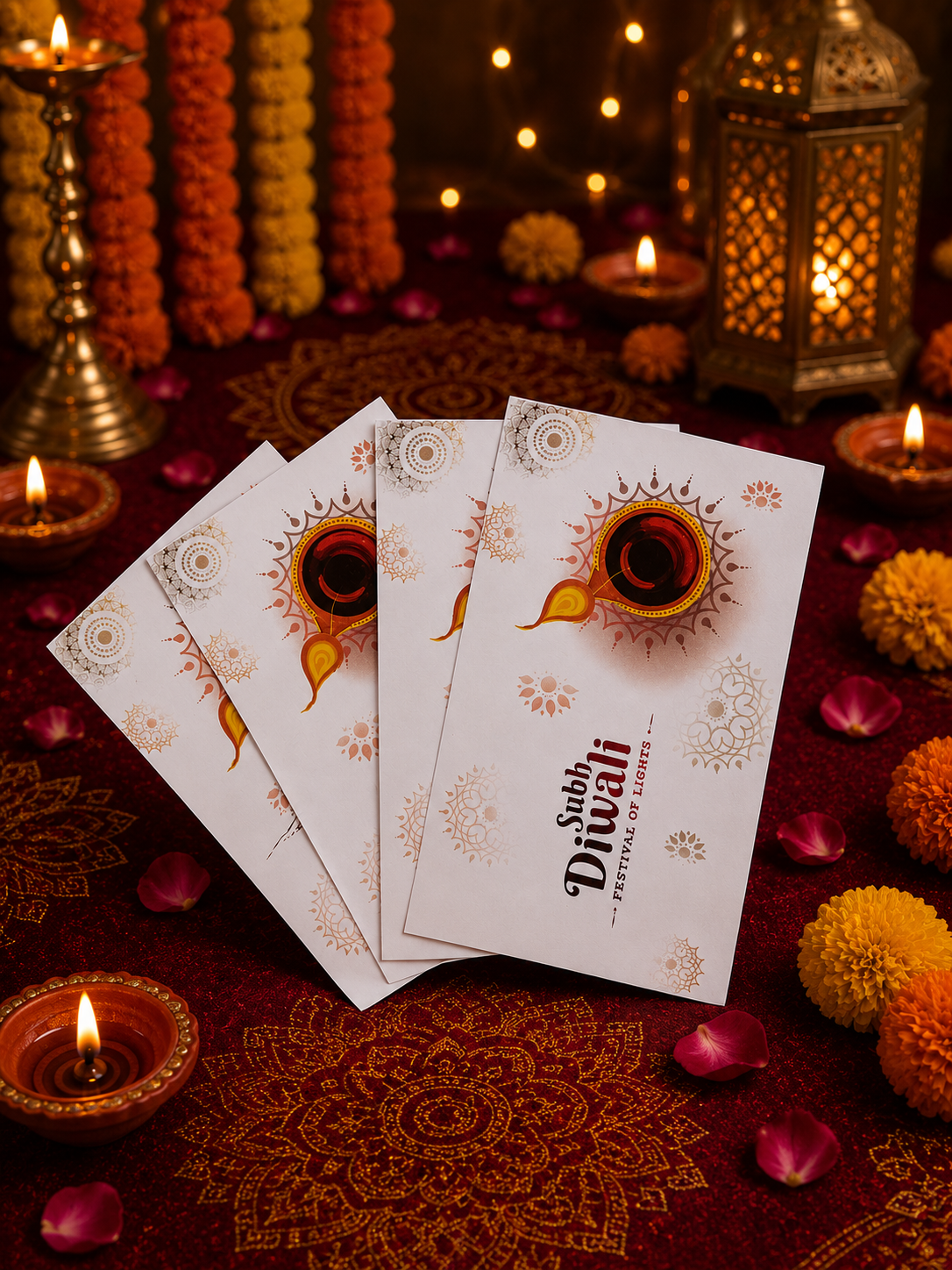 Small size  Diwali card Size 10.5×6.5 cm