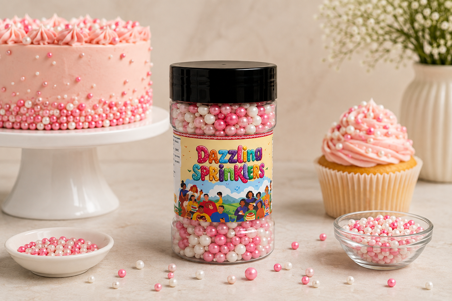 Pankraft Pink, White & Pearl Dazzling Sprinklers 100gm