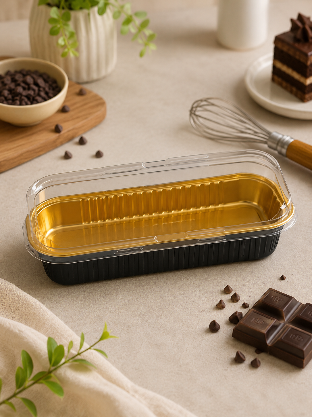 Golden Foil Mini Loaf Baking Pans with Lids pack of10 size- 6.5/1.2 inch