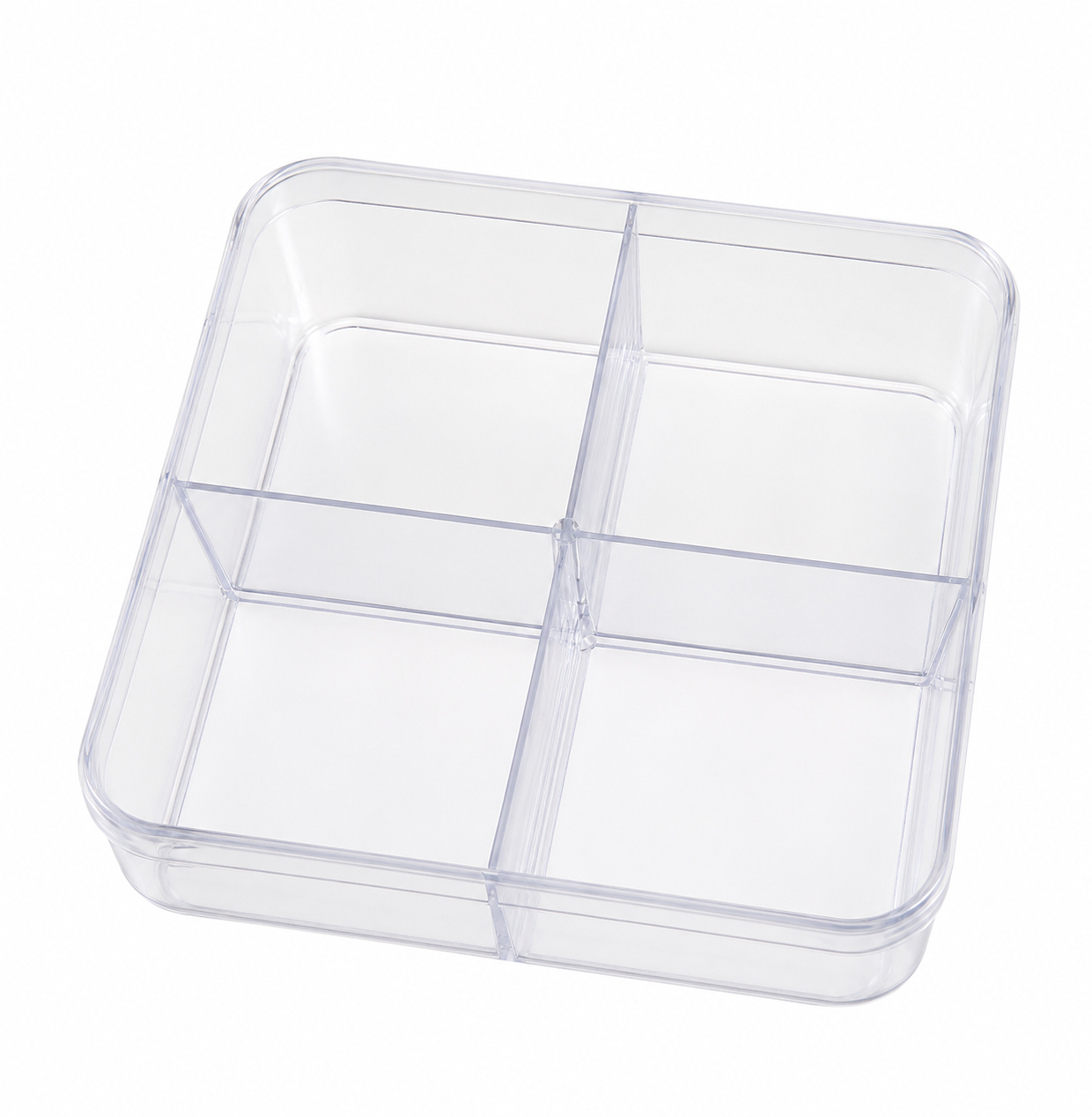 4 Section Acrylic Box Pack Of 5 Size - 12.6x12.6x4.7 cm (Cube PT)